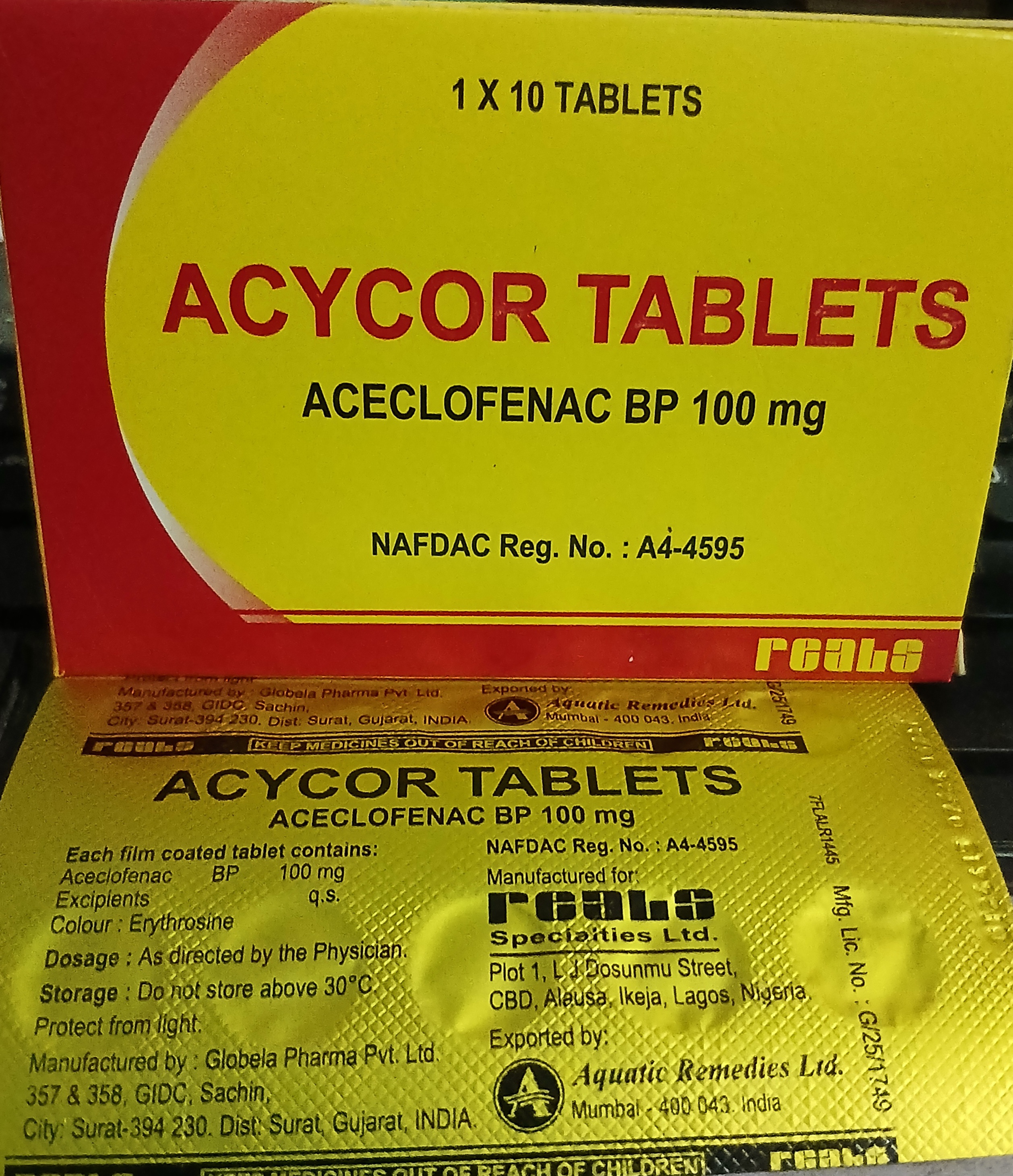ACECLOFENAC 100mg (ACYCLOR) 1PK*10
