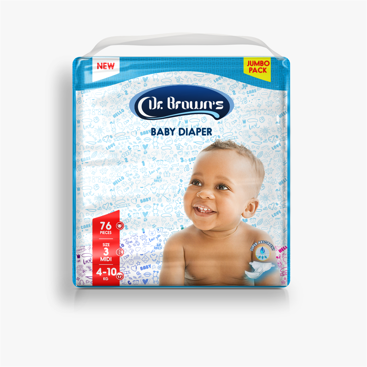 DR BROWN DIAPER SIZE 3MIDI SMALL PACK X76