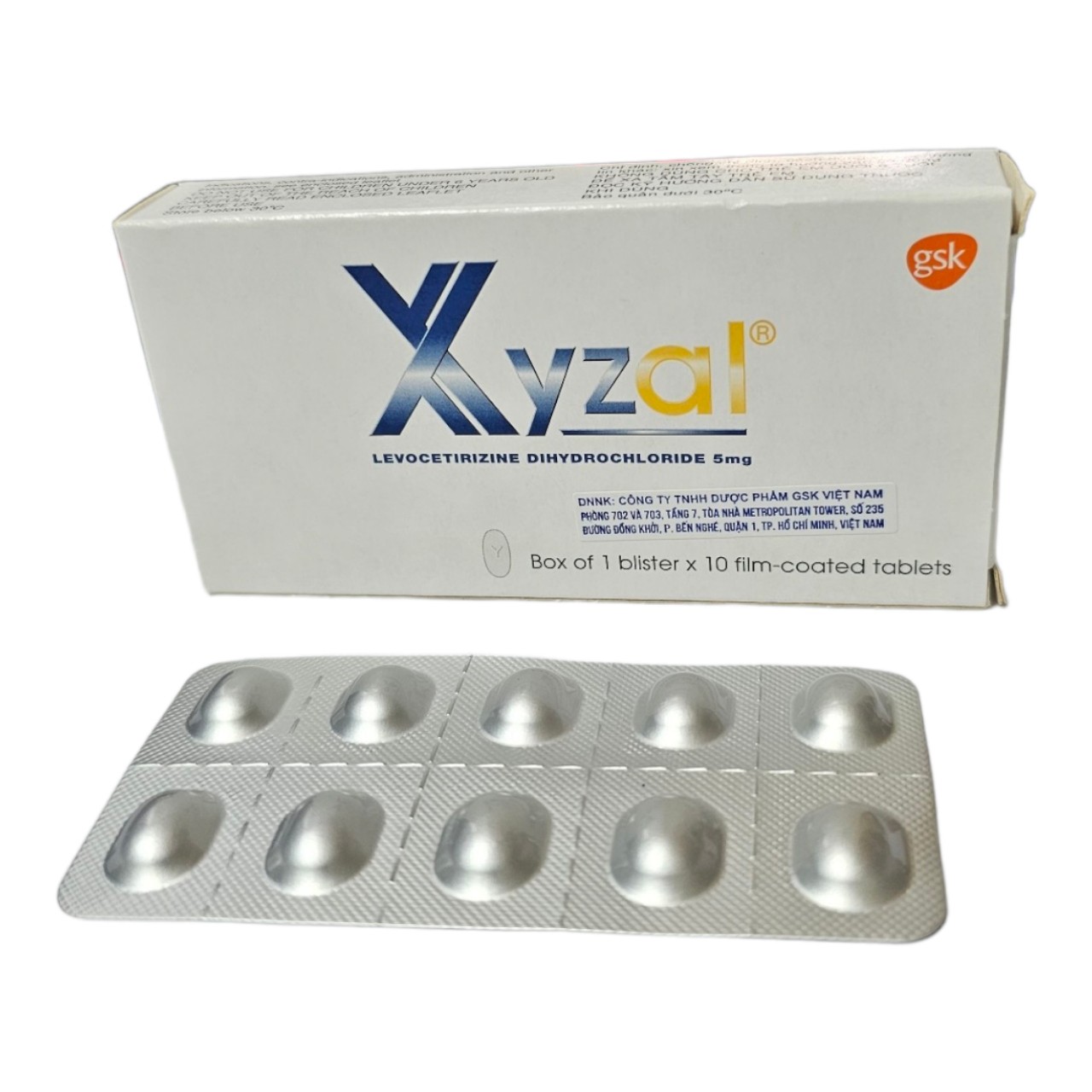 XYZAL  LEVOCETIRIZINE DIHYDROCHLORIDE 5MG, 1*10