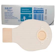 ConvaTec SUR-FIT Natura OstomyTwo-Piece Drainable Colostomy 70mmPouch Bag  2 3/4 Inch(70mm) With One Sided Comfort Panel | 10/Pack